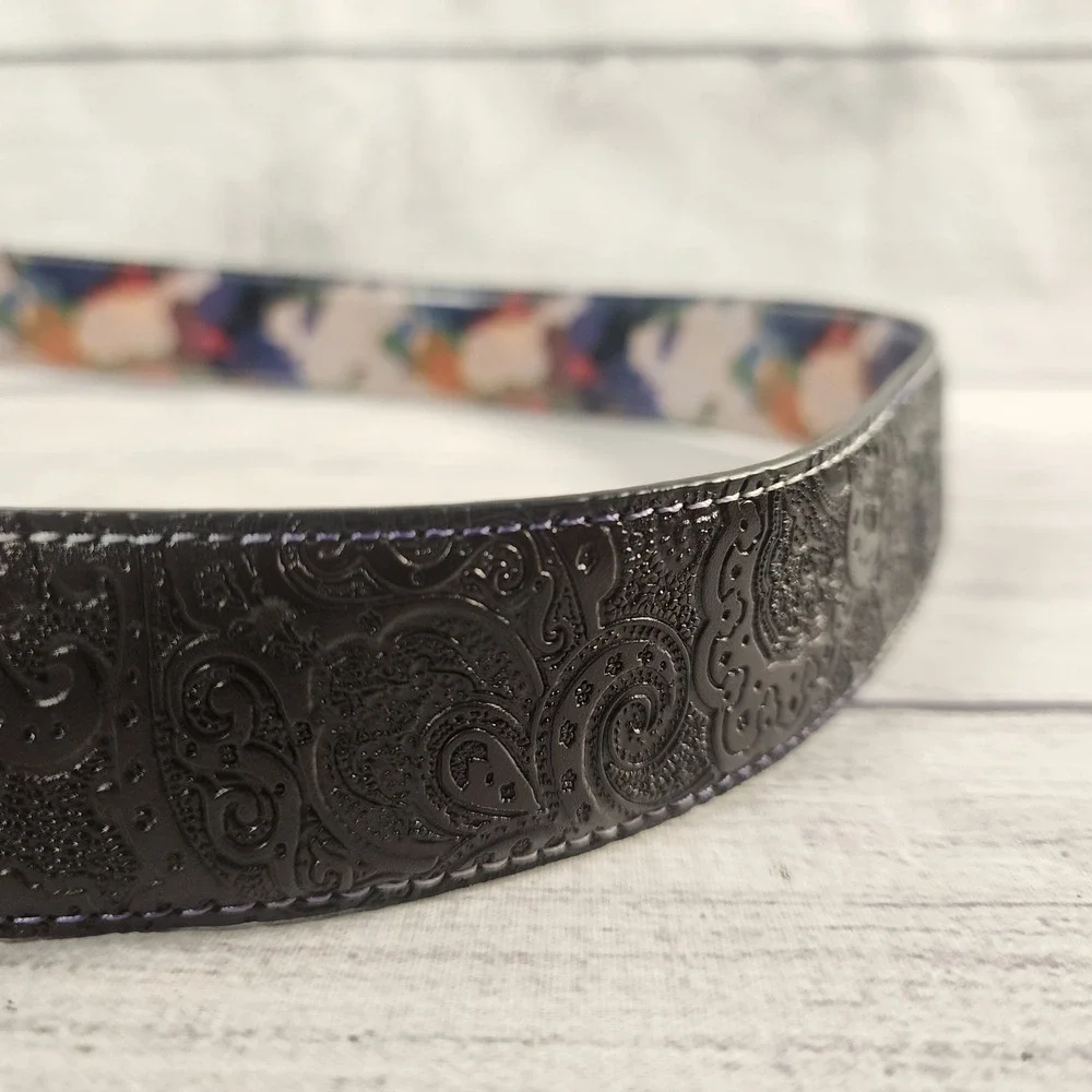 Robert Graham Size 34 Buried Treasure Reversible Belt Brown Paisley Floral NEW